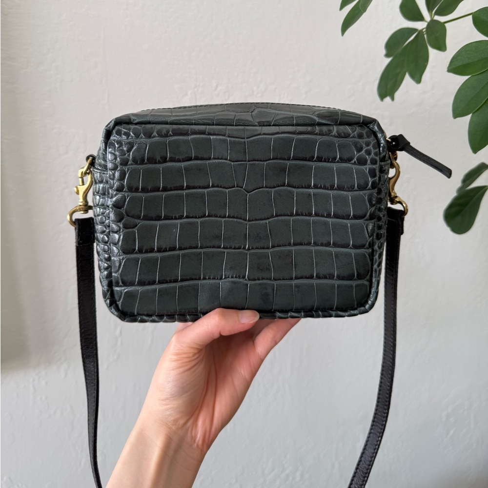 Clare V NWOT Dark Green Crocodile Midi Sac Crossbody Bag